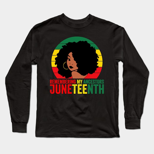 Juneteenth Remembre My Ancestors, 1865 Celebrate African American Freedom Day Women Long Sleeve T-Shirt by Zakzouk-store